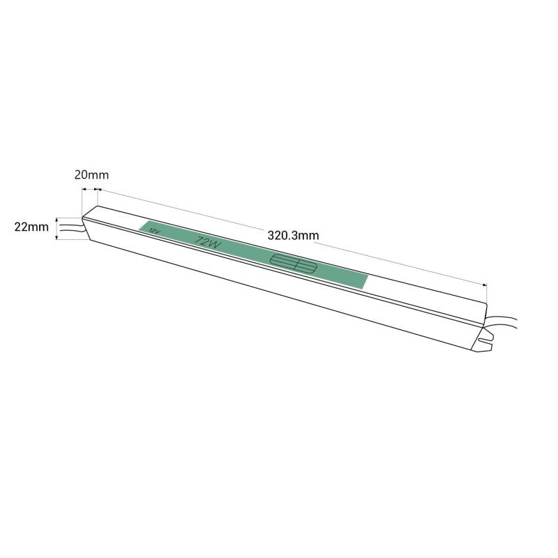 Alimentation LED extra plate 12V - 72W - IP20