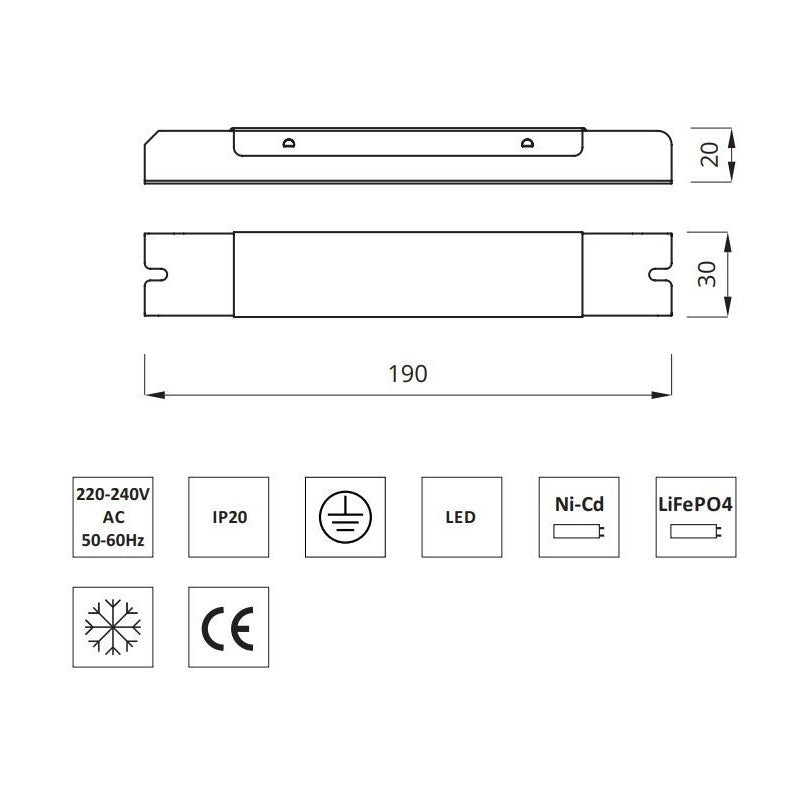 Batterie de conversion bloc de secours LED 4W AutoTest