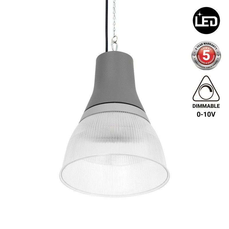 Lámpara colgante LED CCT comercial (25 W, 40 W, 60 W y 80 W) - Difusor de policarbonato - UGR19 - Controlador Lifud