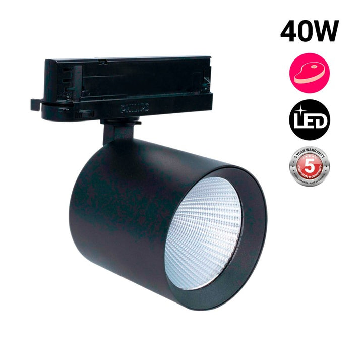 Foco LED 40W para carril trifásico - Carnicerías - Driver Philips Xitanium