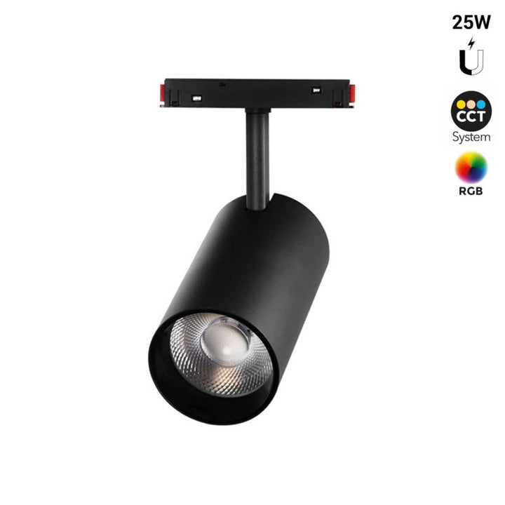 Foco LED sobre carril magnético RGB+CCT - 48V - 25W - Mi Light - Negro