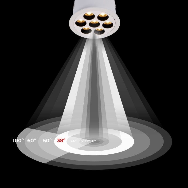 Spot LED encastrable rond 12W - UGR18 - Coupe Ø70mm - Blanc