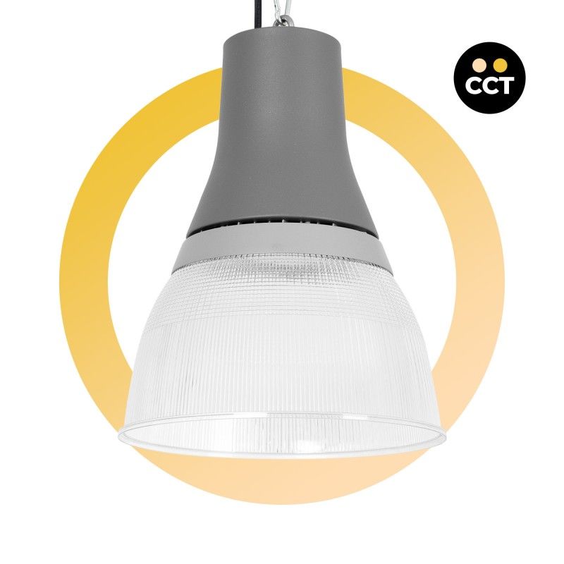 Lámpara colgante LED CCT comercial (25 W, 40 W, 60 W y 80 W) - Difusor de policarbonato - UGR19 - Controlador Lifud