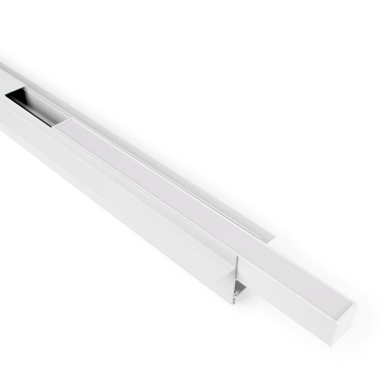 Spot LED linéaire opale sur rail magnétique 48V - 10W - Blanc