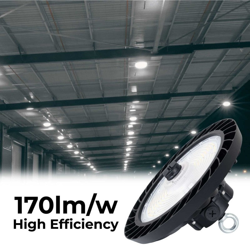 Suspension industrielle LED UFO - 200W - CCT - Driver LIFUD - IP65 - Garantie 5 ans