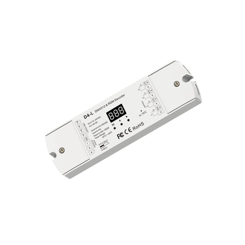 Decodificador DMX512 12-24 V CC - 5 A/canal - 4 canales