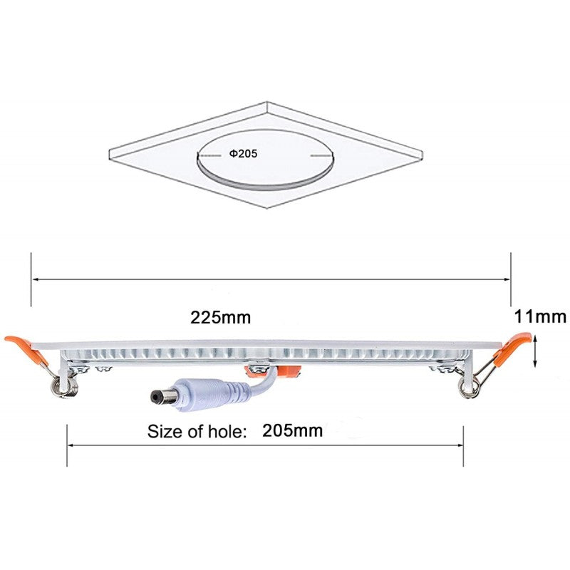 Downligtht LED encastrable circulaire 18W - Découpe Ø 205 mm