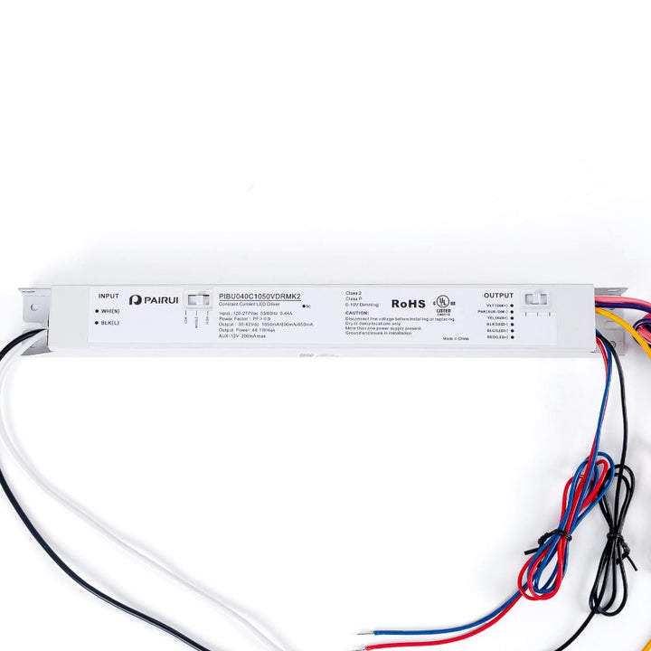 Driver para LED lineal CCT - Regulable 0-10V + alimentación 12V - 30-42V DC - 44W - 650-1050mA