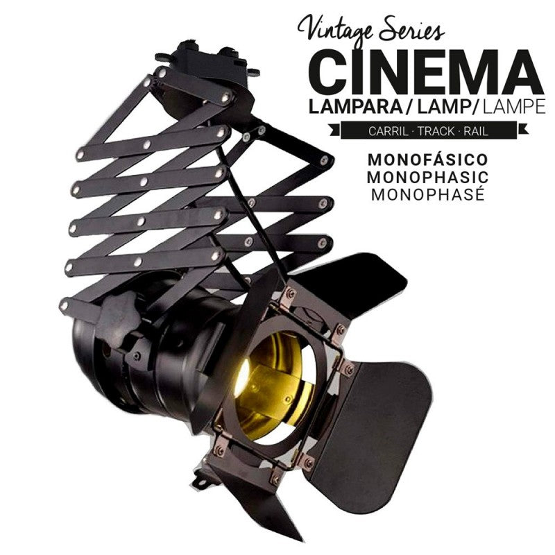 Projecteur sur rail monophasé orientable et extensible "Cinema" - E27