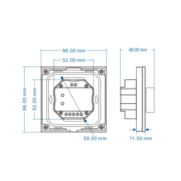 Regulador de intensidad de pared DMX con rueda - 1 zona - RGB