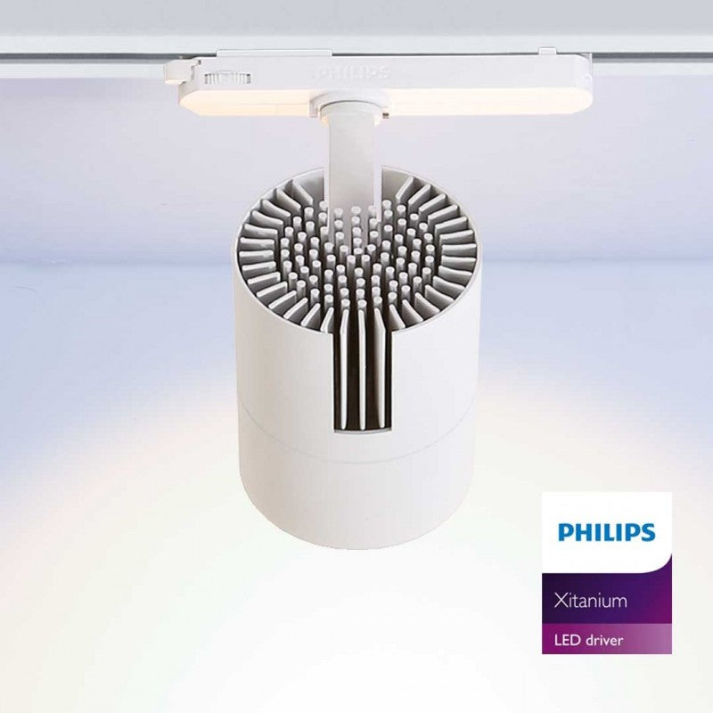 Spot LED sur rail triphasé CCT 42W - CRI 95 - Driver Philips Xitanium intégré