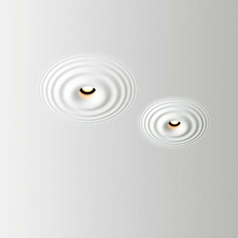 Downlight en plâtre à effet d'ondulations d'eau 200x200mm - GU10