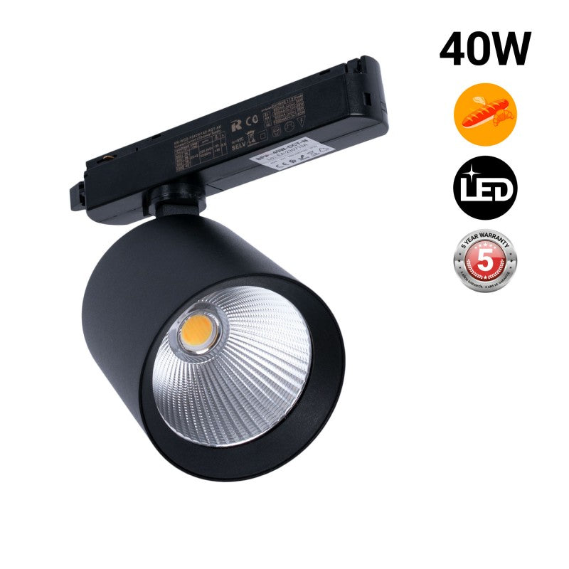 Foco LED 40W para carril monofásico - Panaderías