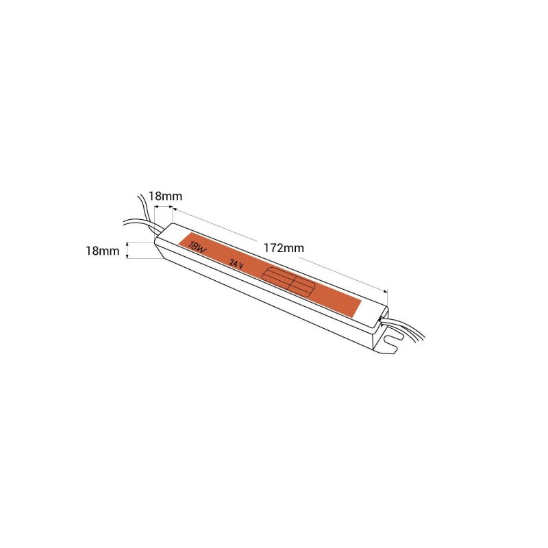 Alimentation LED extra plate 24V - 18W - IP20