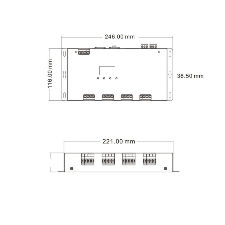 Décodeur DMX512 12-24V DC - 5A/canal - 12 canaux - Écran OLED