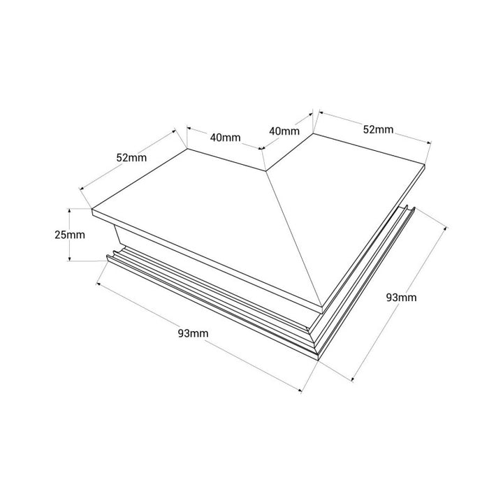 Unión de esquinas para carriles magnéticos de superficie de 20 mm - Vertical