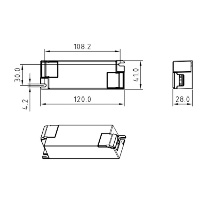 Driver regulable DALI DT8 CCT 220-240V - Salida 6-54V DC - 250-700mA - 25W