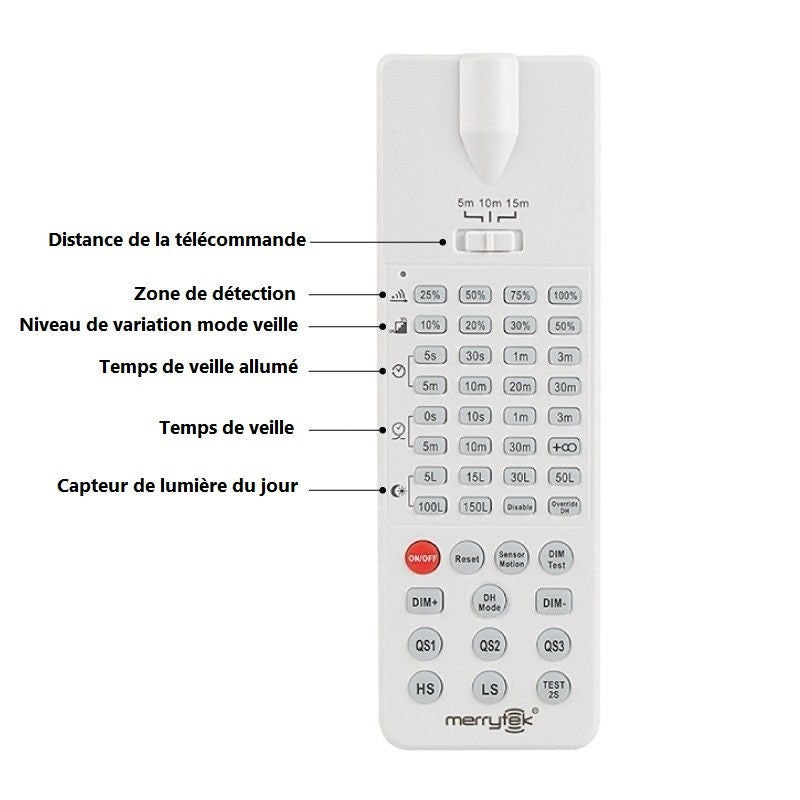 Télécommande IR Merrytek pour capteur de suspension industrielle B8137