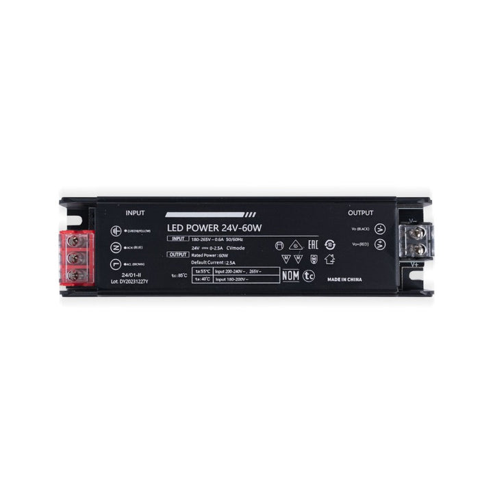 Alimentation LED 24V 60W extra-plate - 2.5A - Haute performance - IP20