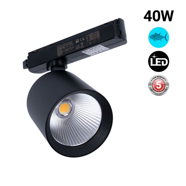 Foco LED 40W para Carril Monofásico - Pescado y Marisco