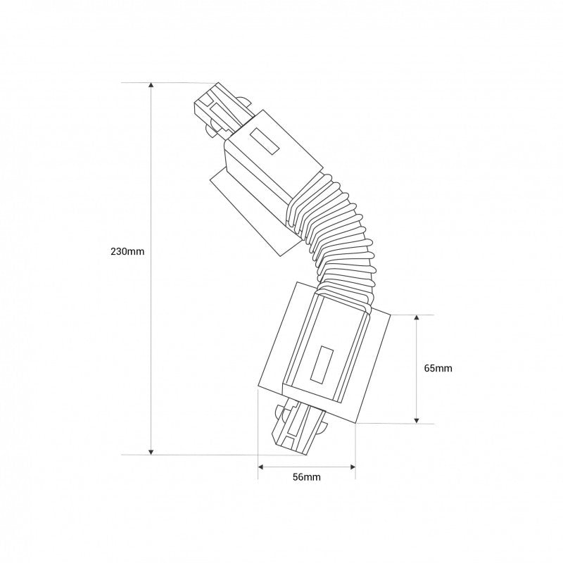 Connexion flexible pour rail d'encastrement triphasé