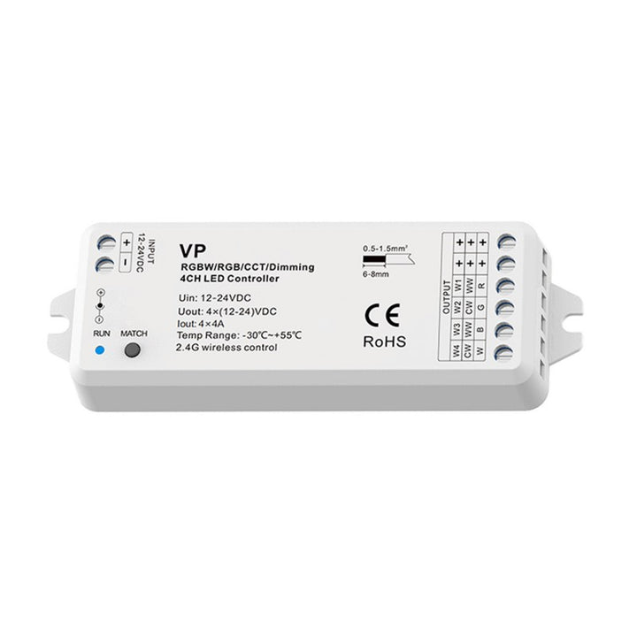 Controlador Monocromo / CCT / RGB / RGBW 12-24V DC - 4 canales - 4A/canal - RF 2.4GHz - Skydance