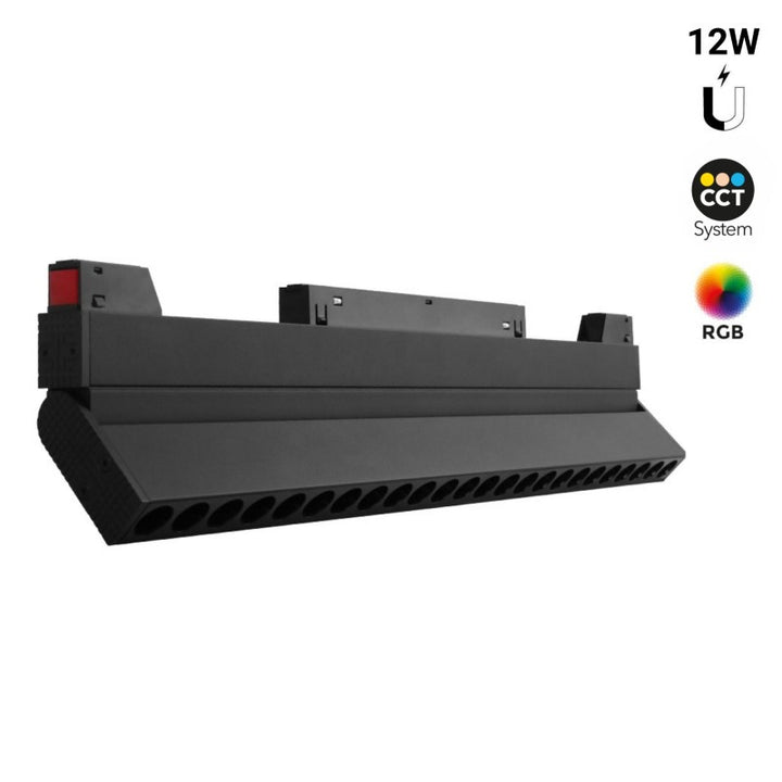 Foco lineal orientable sobre carril magnético RGB+CCT - 12W - UGR18 - Mi Light - Negro