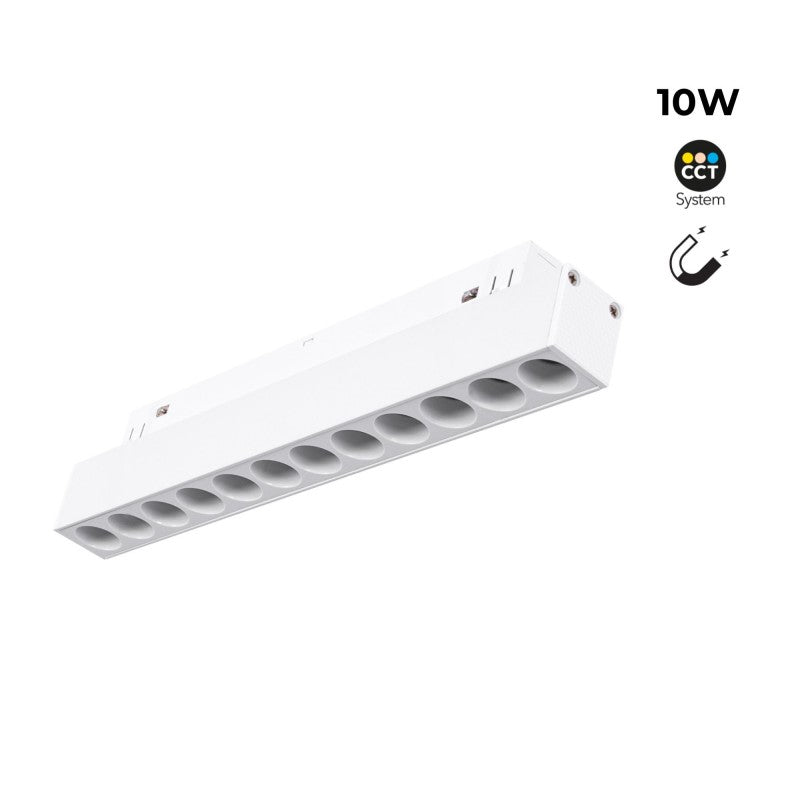 Spot linéaire opale sur rail magnétique CCT - 10W - UGR18 - Mi Light - Blanc