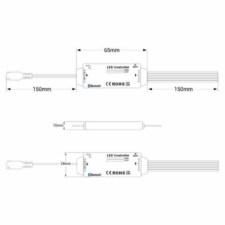 Mini contrôleur RGB + CCT - WiFi + Bluetooth - 5-24V DC - 3.5A