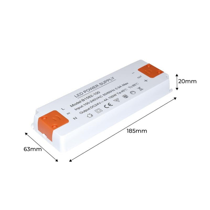 Alimentation LED 24V - 100W - IP20 extra plate