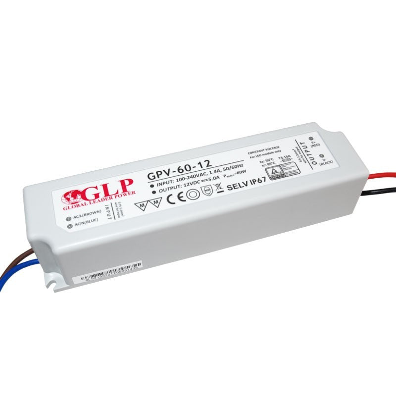 Fuente de alimentación LED impermeable 12V DC - 60W - IP67 - GLP