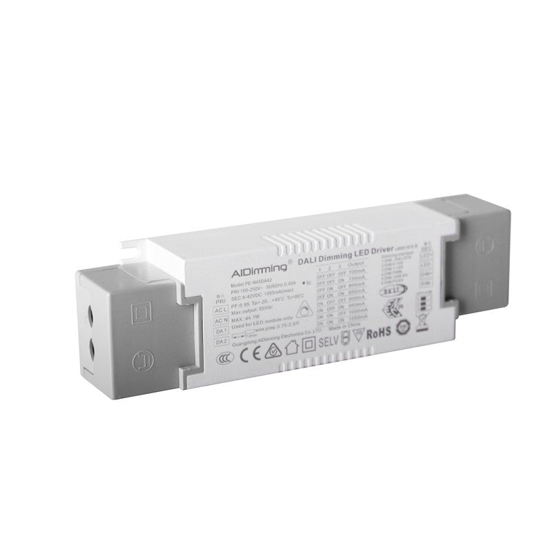 Controlador regulable DALI - PUSH - 0-10V 9-42VDC Multicorriente 700-1050mA