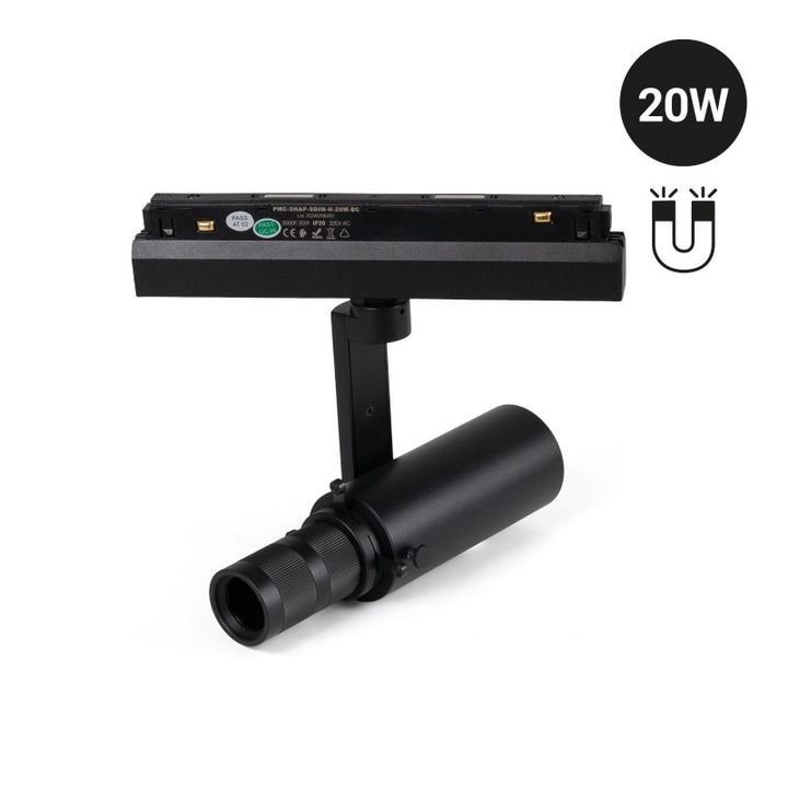 Projecteur orientable pour rail magnétique 48V - 20W - 20º-35º.