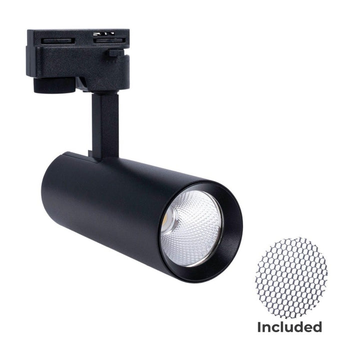 Foco LED monofásico para carril - CCT - 10W - IRC 90 - Driver KGP - Negro