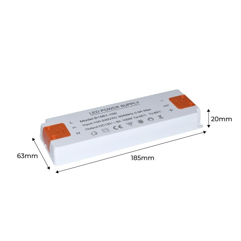 Alimentation LED 12V - 100W - IP20 extra plate