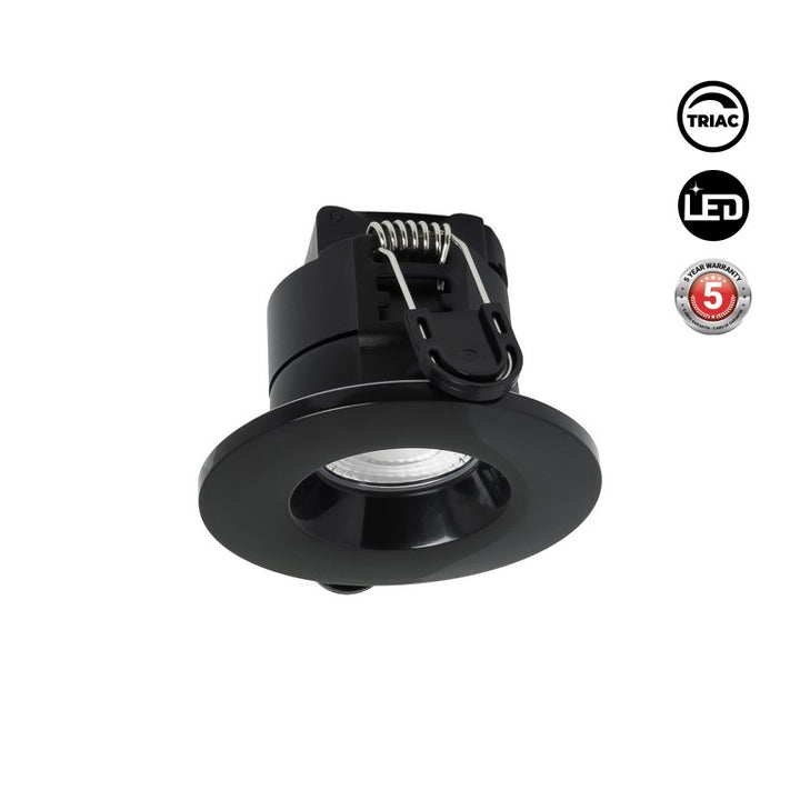 Spot encastrable LED CCT - 6W - Dimmable TRIAC - Ø68mm - IP65 - Noir