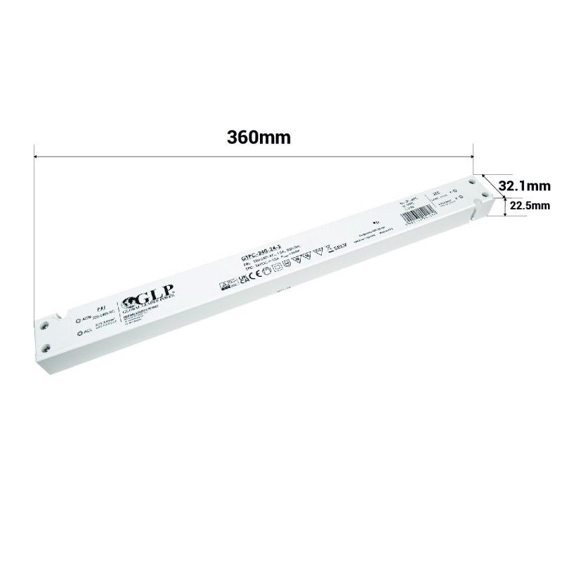 Alimentation LED extra plate 240W 24V 10A - GLP