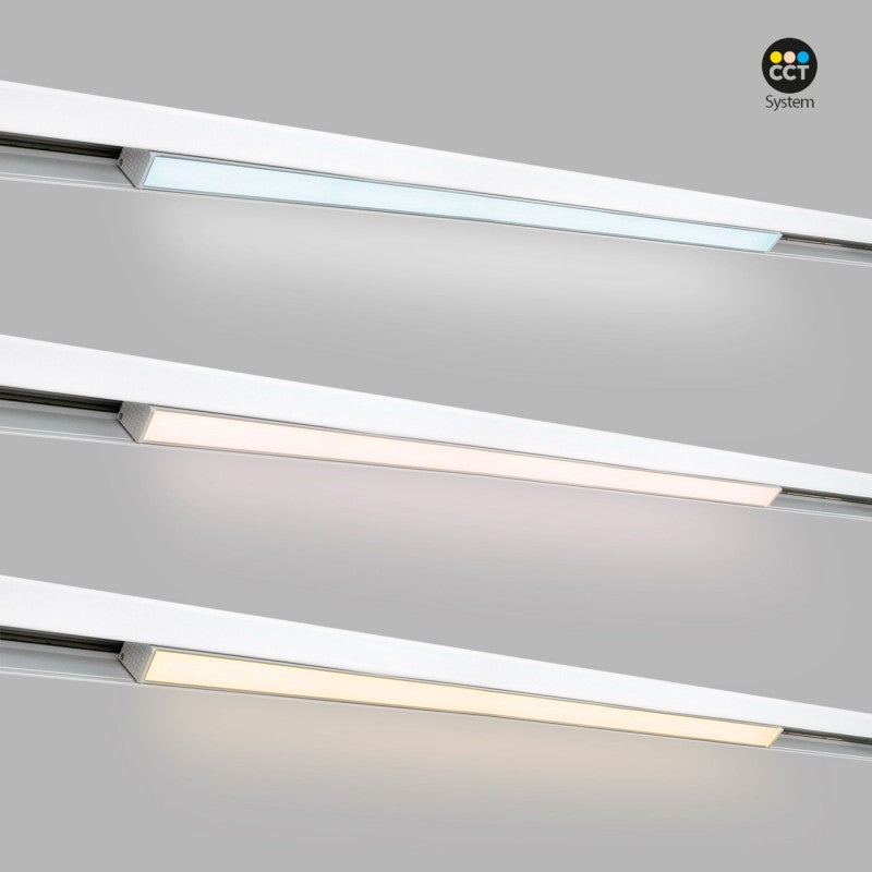 Spot linéaire opale sur rail magnétique RGB + CCT - 24W - Mi Light - Blanc