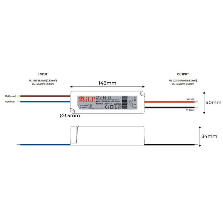 Alimentation LED 50W 12V - GPL