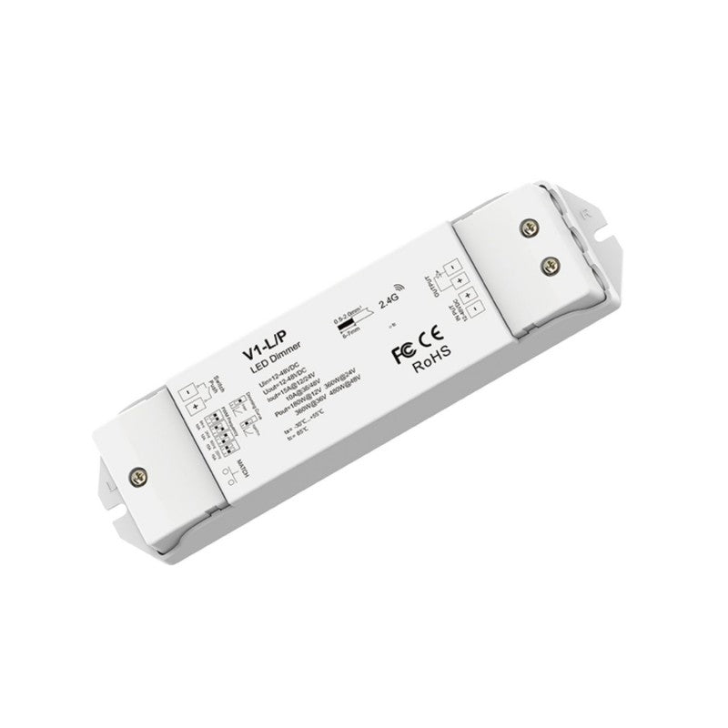 Controlador dimmer monocromático 12-48V DC - 15A - RF 2.4G - Dimmer PUSH - Skydance