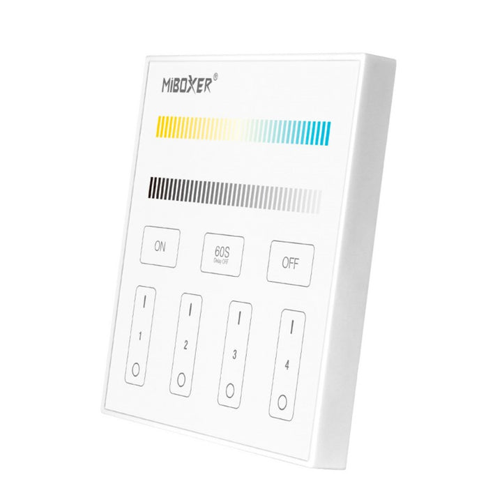 Control remoto de pared RF CCT de 4 zonas Mi-Light - Blanco