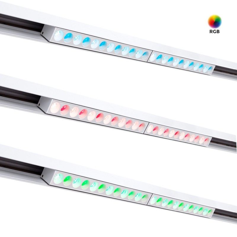 Foco lineal sobre carril magnético RGB+CCT - 12W - UGR18 - Mi Light - Blanco