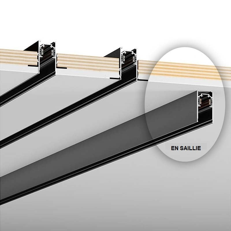 Rail magnétique en saillie 20mm 48V 2 mètres