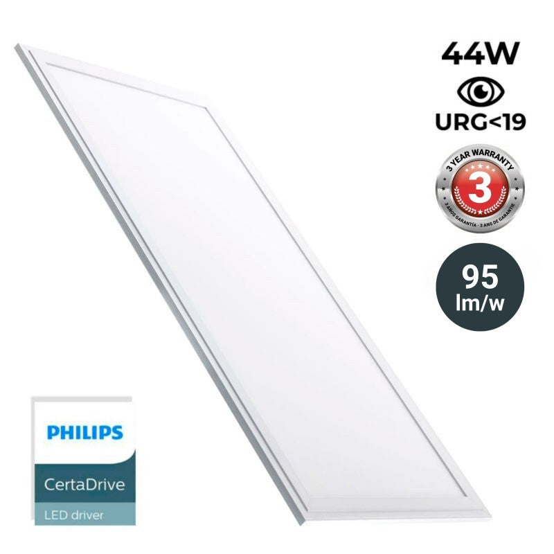 Pack 6 Dalles LED encastrable 120x30 - 44W - UGR19- Driver Philips - 4000K