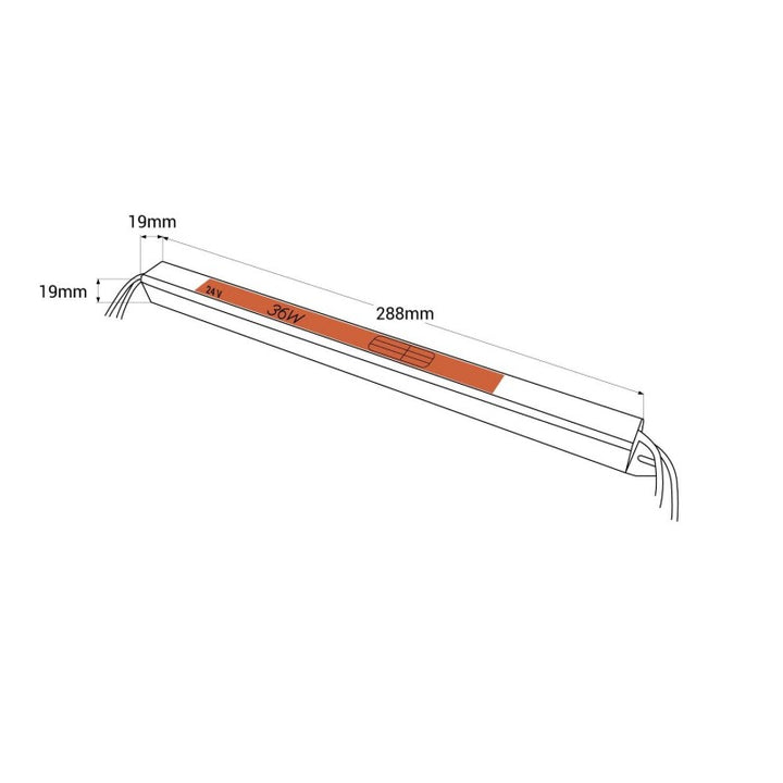 Alimentation LED extra plate 24V - 36W - IP20