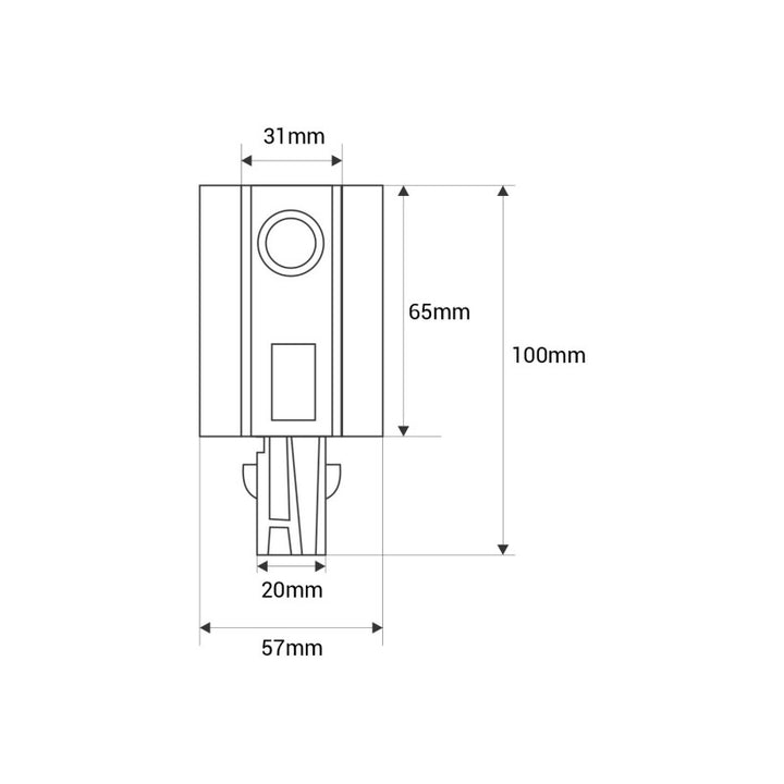 Conector de arranque para carril empotrado trifásico