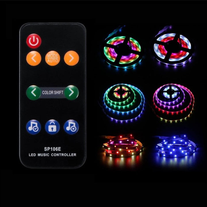 Contrôleur musical LED IC Pixel RGB/RGBW avec télécommande - 5-12V DC - 600 pixels