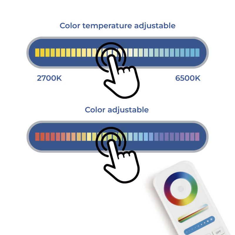 Foco lineal orientable sobre carril magnético RGB+CCT - 6W - UGR18 - Mi Light - Blanco