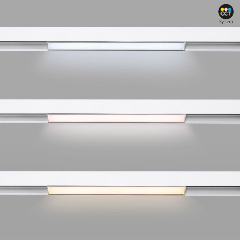 Spot linéaire opale sur rail magnétique RGB + CCT - 12W - Mi Light - Blanc