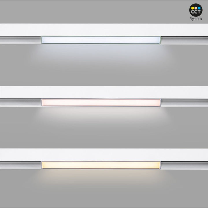 Spot linéaire opale sur rail magnétique RGB + CCT - 12W - Mi Light - Blanc